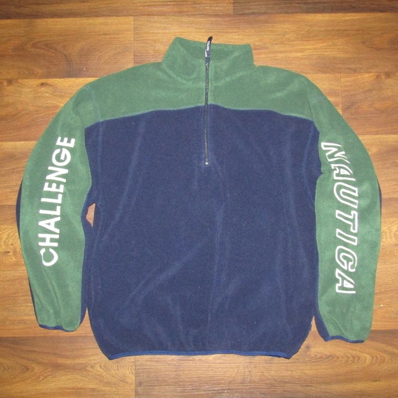 Nautica Other - Vtg Nautica Challenge Fleece Green Blue 2XL Jacket